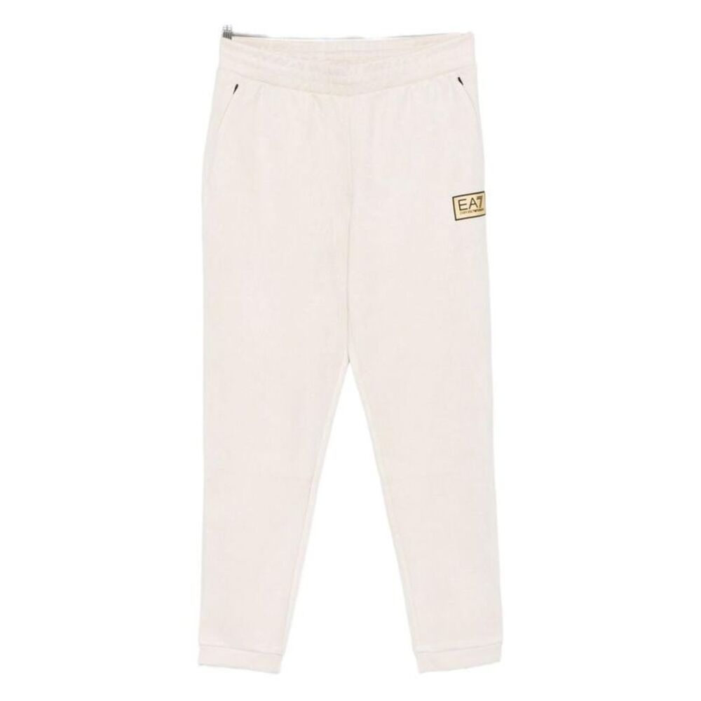EA7 Emporio Armani Logo Tape Sweatpants Men Beige